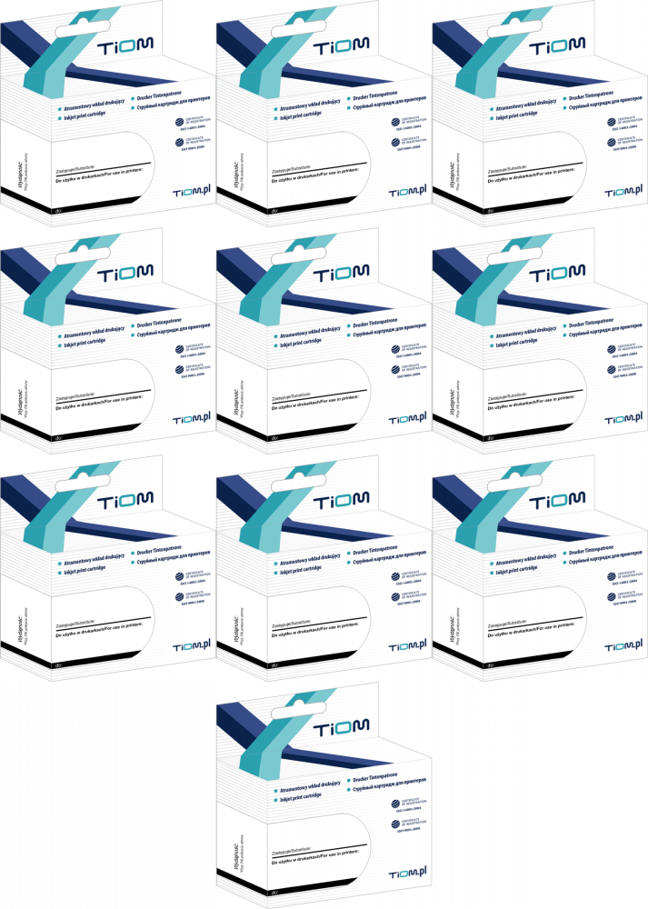 10x Tusz Tiom Ti-B525YXN (LC525XLY), 1300 stron, yellow (żółty)