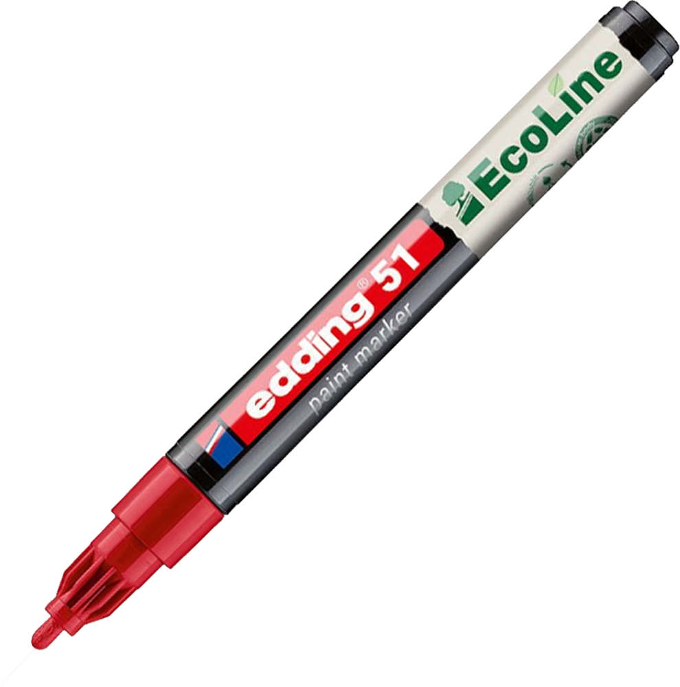 Marker olejowy edding 51 EcoLine, okrągła, 1-2mm, czerwony