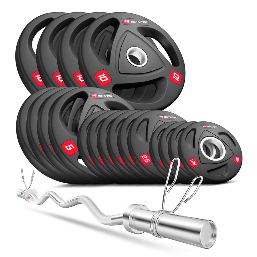 Olympia Hantelset 89 kg mit SZ-Stange
