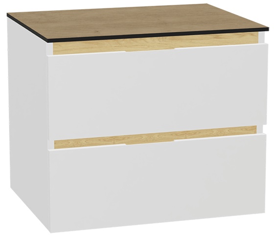 Zestaw Excellent Tuto 2.0 szafka 60 cm podumywalkowa wisząca z blatem biały-dąb MLEX.2172.K.60.01BL.WHWH