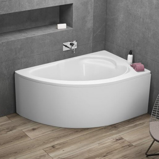 Polimat Standard wanna narożna 130x85 cm prawa biała 00343