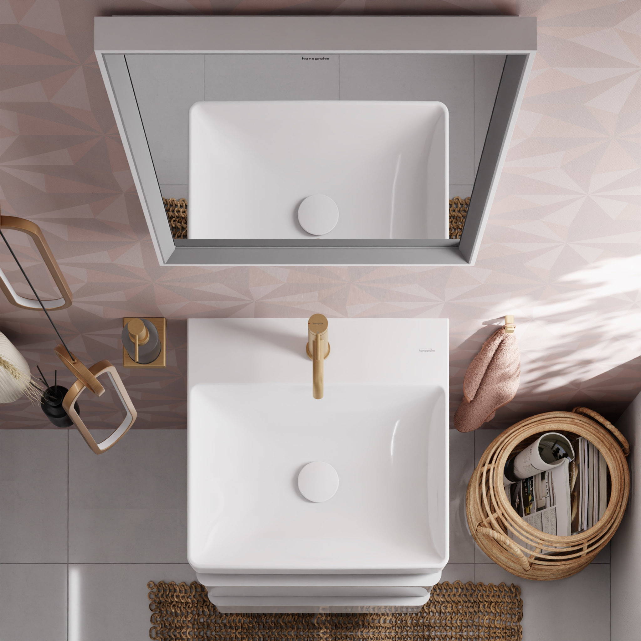 Hansgrohe Xelu Q umywalka 50x48 cm prostokątna ścienna-meblowa biała 60316450