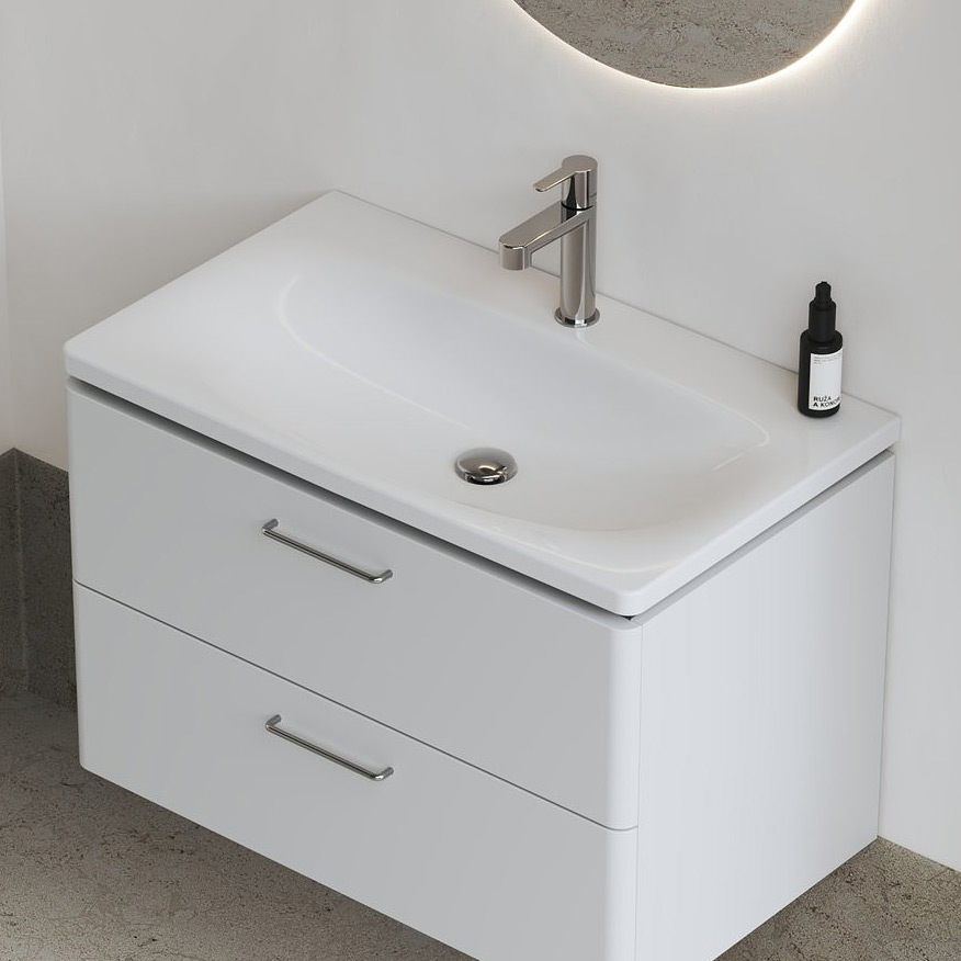Ravak Balance umywalka 80x46,5 cm meblowa prostokątna biała XJX01280000