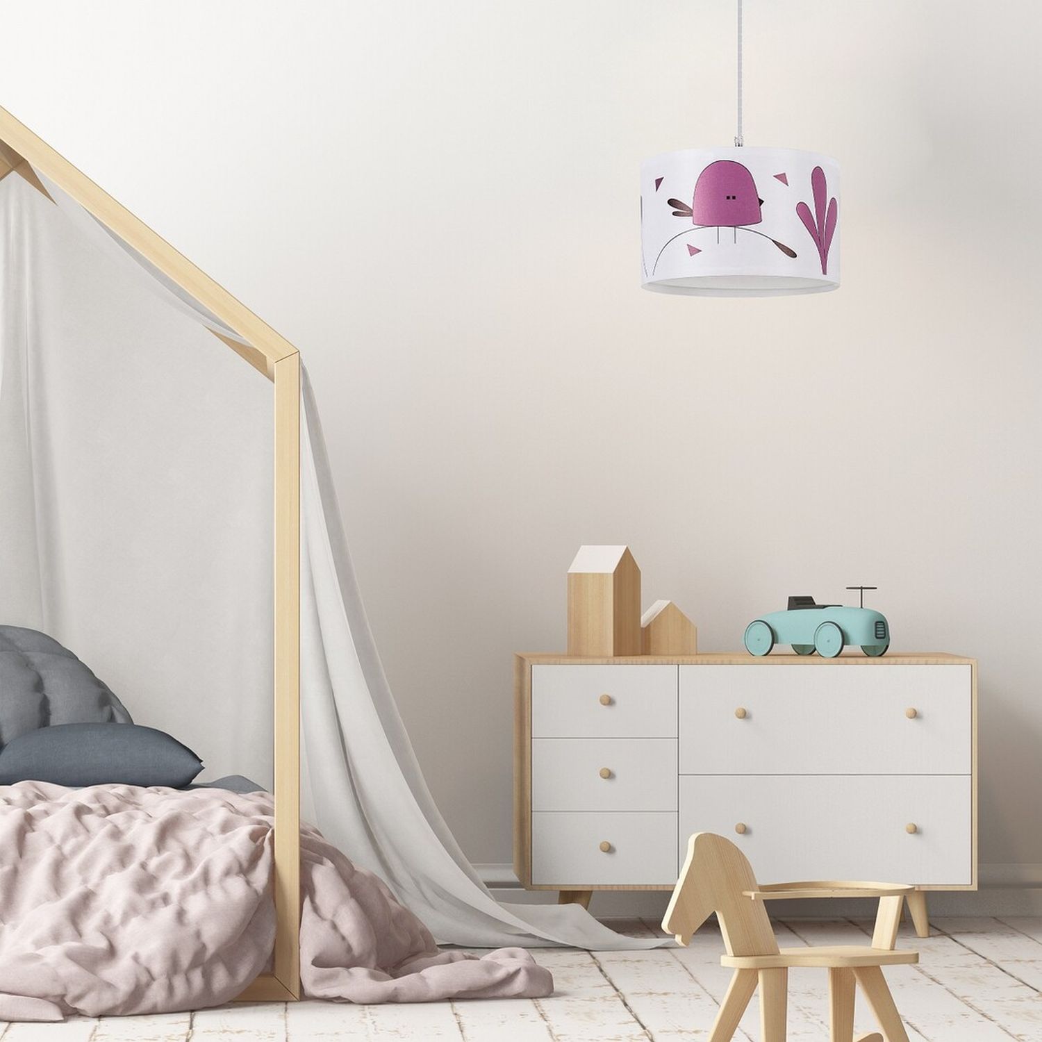 Rabalux Fowly lampa wisząca 1x40 W biała-multikolor 72069
