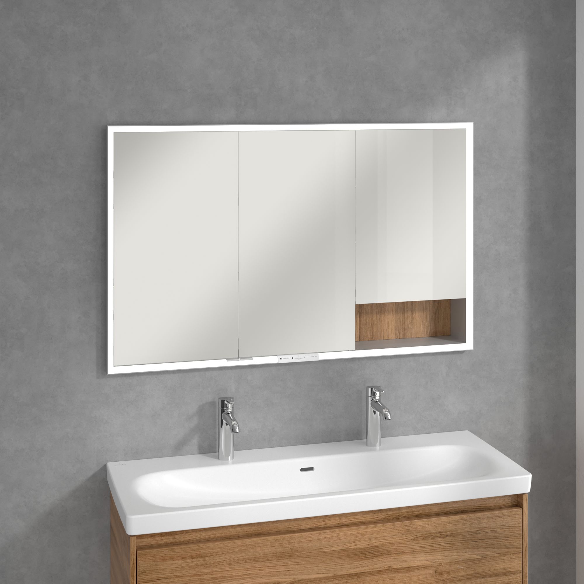 Villeroy & Boch My View+ szafka 120x16,8x75 cm z lustrem Dąb Kansas A48212RH
