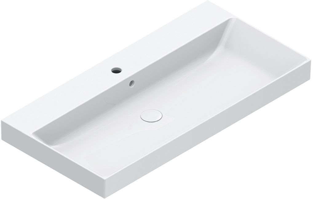 Darmowa Dostawa - Umywalka 100x50 cm prostokątna nablatowa biała Catalano Zero 0121001001