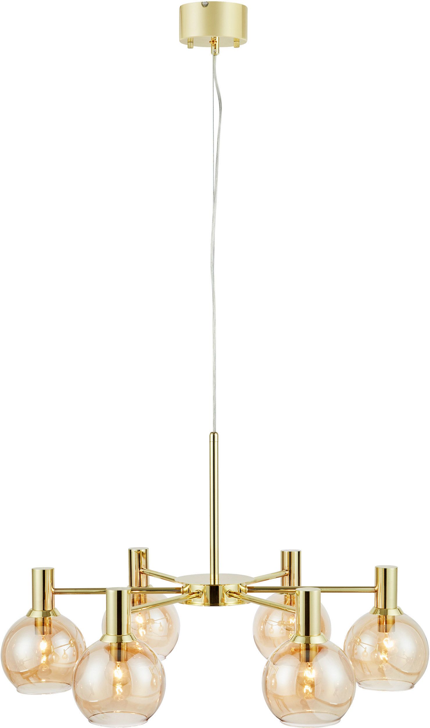 Darmowa Dostawa - Lampa wisząca 6x40 W mosiądz-bursztynowa Markslöjd Ambra 109153