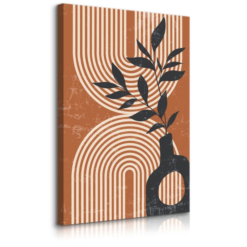 Obraz Muralo Do Sypialni Liście Gałązki Natura Styl Boho Abstrakcja 70x100 cm 1 szt.