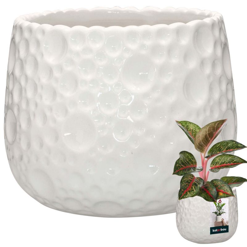 Doniczka ceramiczna KOTARBAU okrągła biała 15 cm 1 szt.