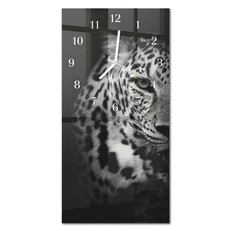 Zegar Ścienny Do Salonu Tulup 30x60 cm z Białymi Wskazówkami Tygrys 1 szt.