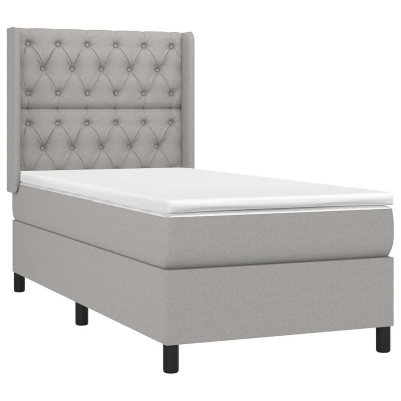 Łóżko kontynentalne WaszeMeble 80x200 cm jasnoszare WM-3138509 1 szt.