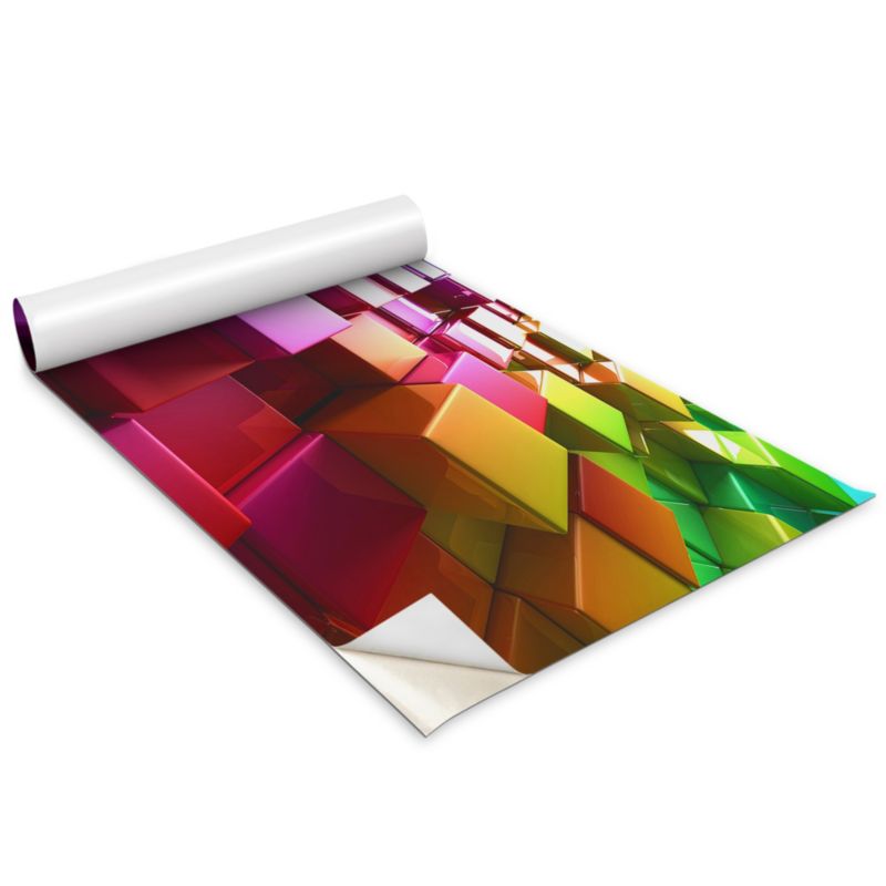 Folia Samoprzylepna Do Mebli Wallfluent 100x50 cm Kolorowe sześciany Matowa Okleina Dekoracyjna 1 rol.