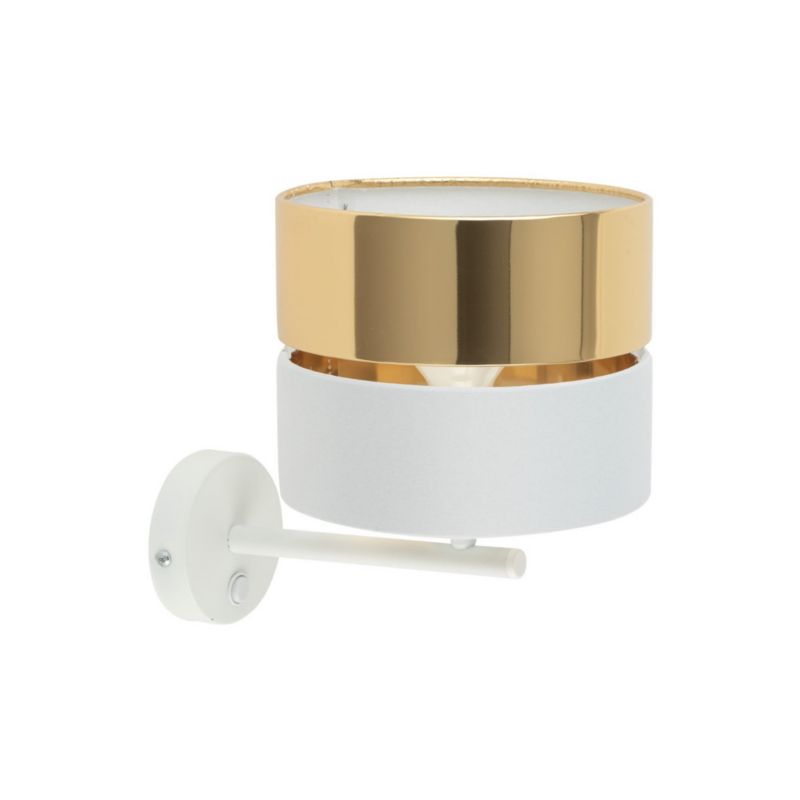 Kinkiet ścienny TK-Lighting Hilton biały mosiądz-złoty 1 x E27 x IP20 wym: 28 x 20 x 28 cm - 1 szt.