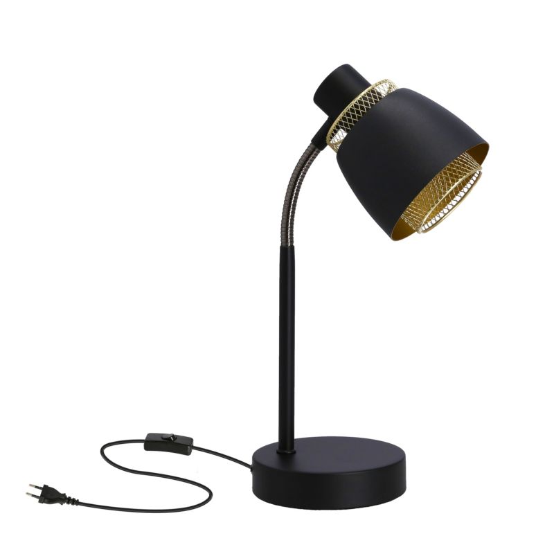 Lampa stołowa regulowana Candellux Aleksandria czarno-złota 1xE14x40W IP20 wym:34x19x12cm - 1 szt.