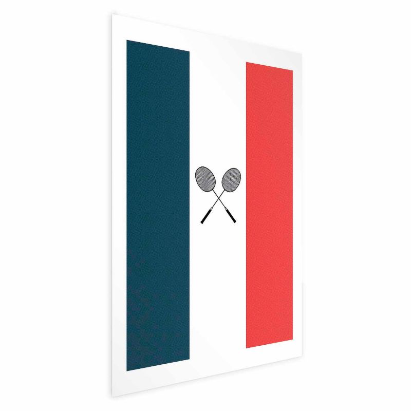 Plakat Artgeist Francja i badminton 60x90 cm bez ramy 1 szt