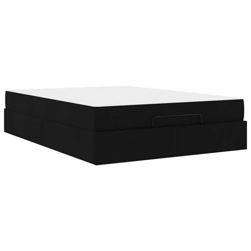 Łóżko z materacem WaszeMeble 135x190 cm Czarny tkanina WM-3399489 1 szt.