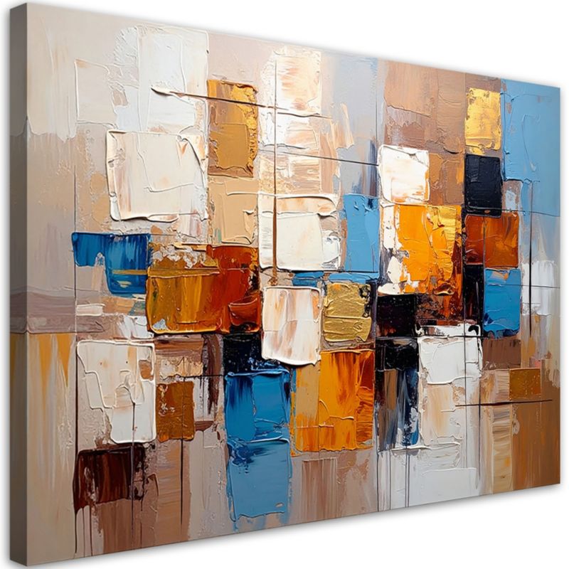 Obraz nowoczesny do salonu Feeby Kolorowa Abstrakcja Kwadraty 60x40cm 1szt