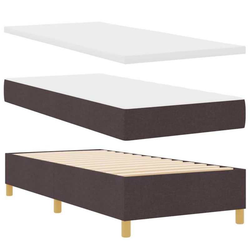 Łóżko z materacem WaszeMeble 90x200 cm Ciemnobrązowy tkanina WM-3344271 1 szt.