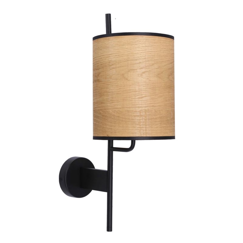 Kinkiet orzechowy abażur Candellux Zeta czarno-orzechowy 1xE27x40W IP20 wym:51x31x18cm - 1 szt.