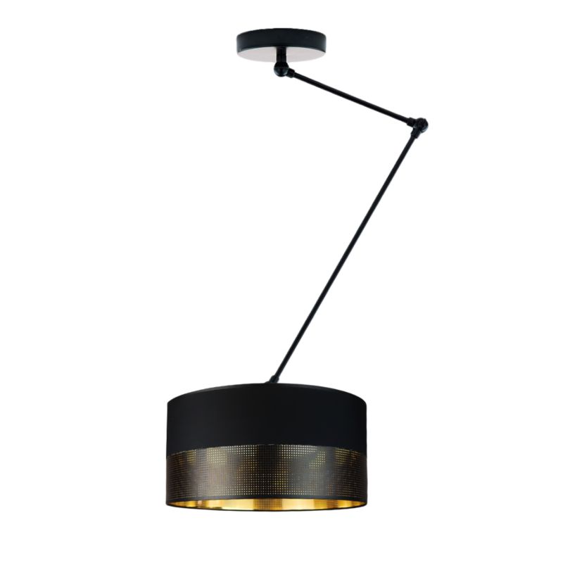 Lampa sufitowa Volta Light Factory żyrandol lampa wisząca z abażurem walec Czarny ze złotem SOUL 1szt.