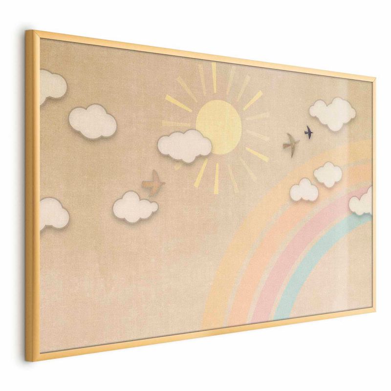 Plakat Artgeist Tęczowy dzień 90x60 cm z ramą złotą 1 szt