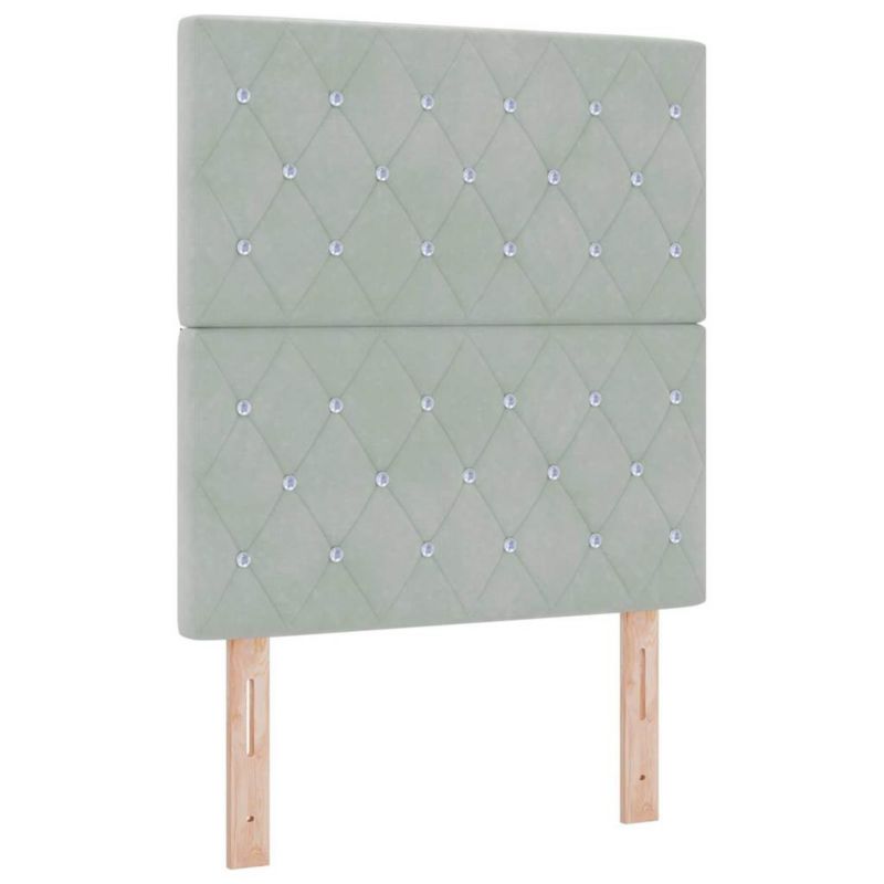Łóżko z materacem WaszeMeble 80x200 cm Jasnoszary tkanina z LED WM-3343208 1 szt.