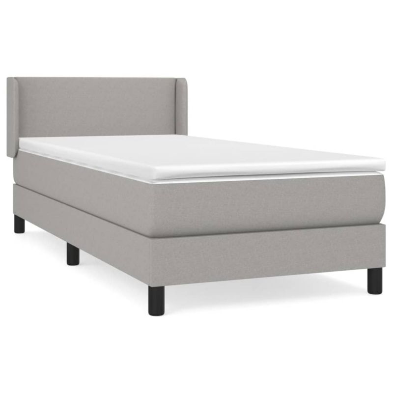 Łóżko z materacem WaszeMeble 90x200 cm Jasnoszary tkanina WM-3129521 1 szt.