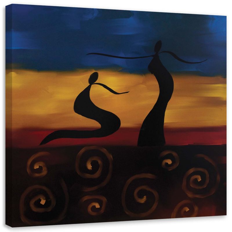 Obraz na płótnie Feeby Dwa hieroglify na kolorowym tle 30x30cm 1szt