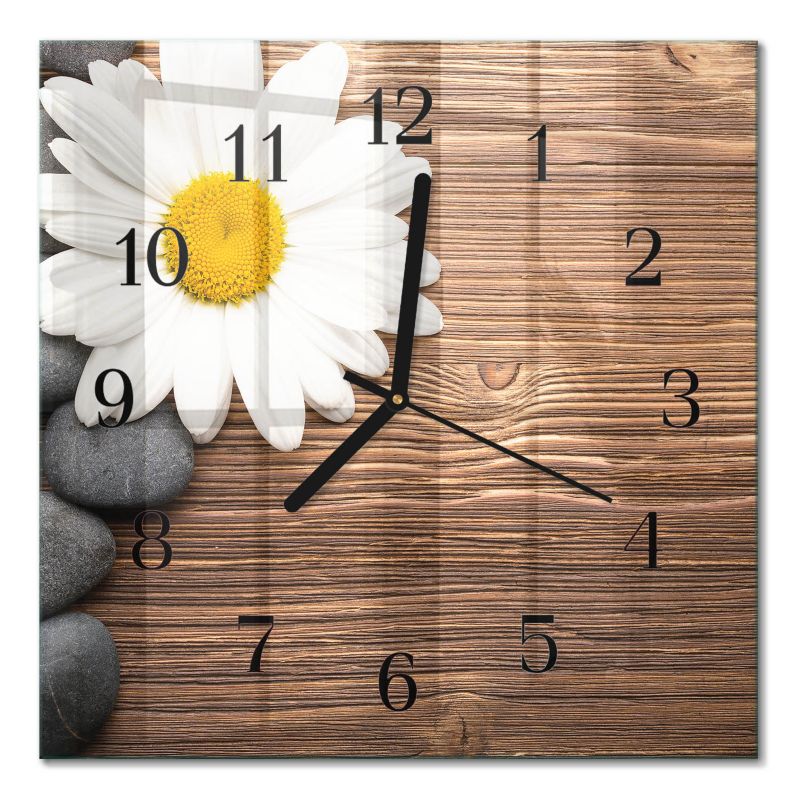Zegar Ścienny Tulup 30x30 cm z Czarnymi Wskazówkami Stokrotka 1 szt.