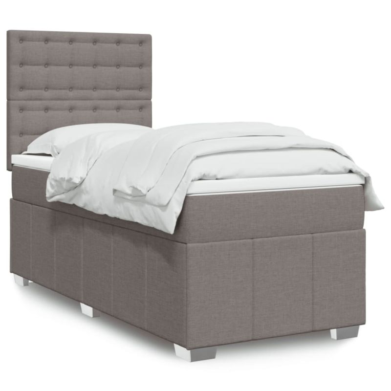 Łóżko z materacem WaszeMeble 100x200 cm Taupe tkanina WM-3291597 1 szt.