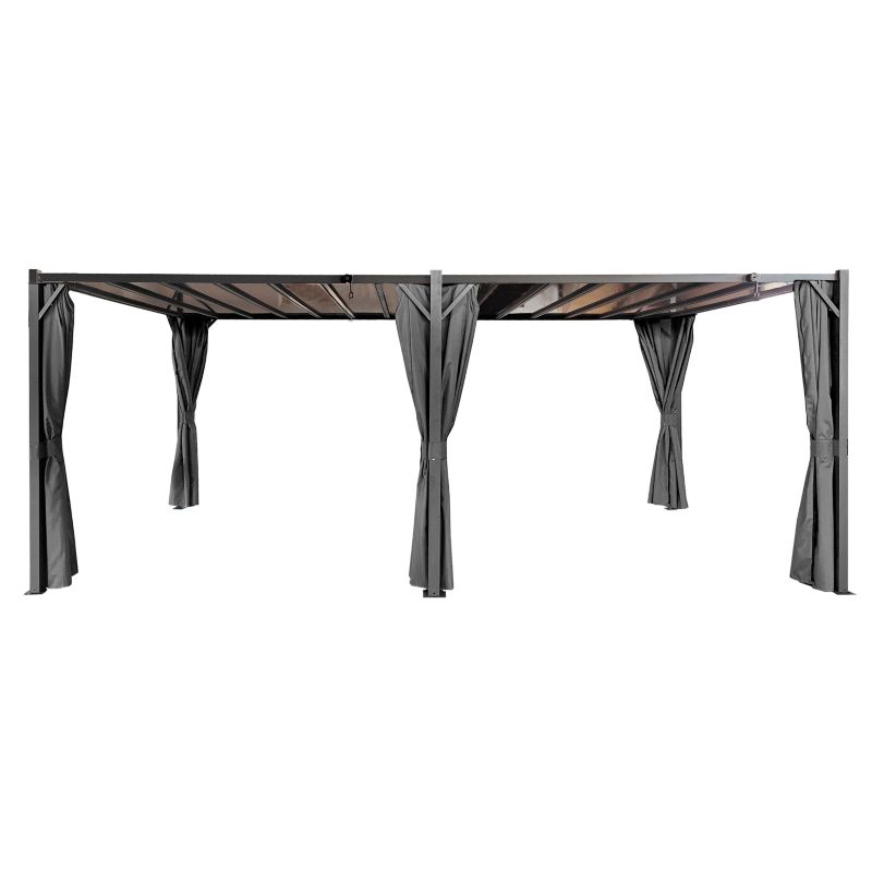 Pergola ogrodowa bioklimatyczna z zasłonami 4iQ Group 3x6m 18mkw składany lamelowy dach 1szt.