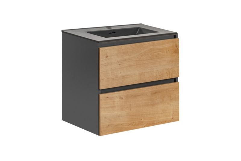 Zestaw mebli łazienkowych Comad Monako Grey Oak 60cm z umywalką meblową SKY 1 1szt
