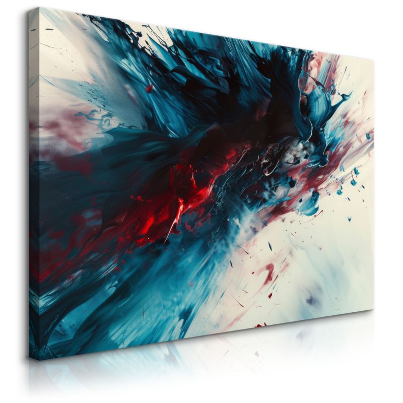 Obraz Muralo Na Płótnie Abstrakcja Niebieska Farba Nowoczesny Wzór 100x70 cm 1 szt.