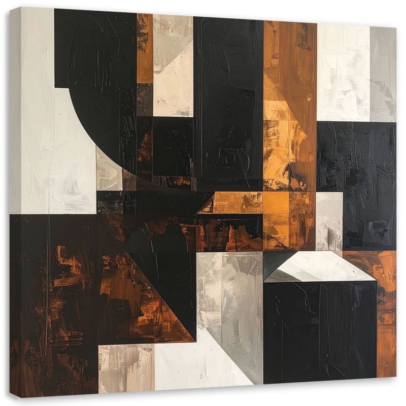 Obraz do salonu sypialni biura loftu Feeby Abstrakcja tekstura brązowy 50x50cm 1szt