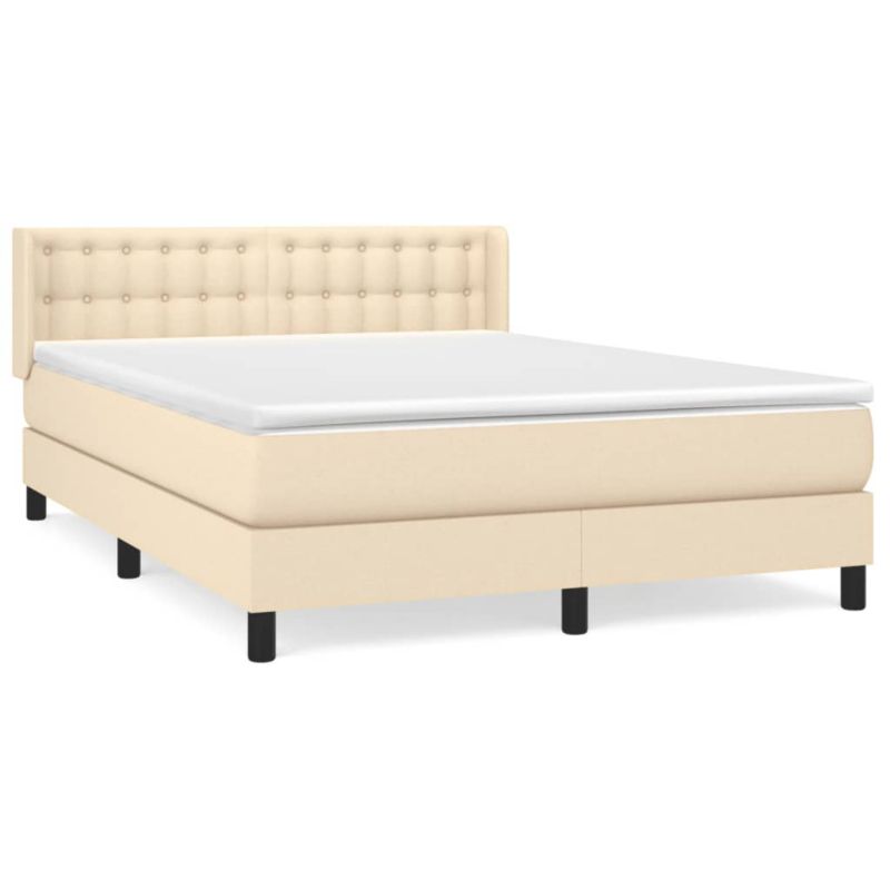 Łóżko z materacem WaszeMeble 135x190 cm Kremowy tkanina WM-3130030 1 szt.