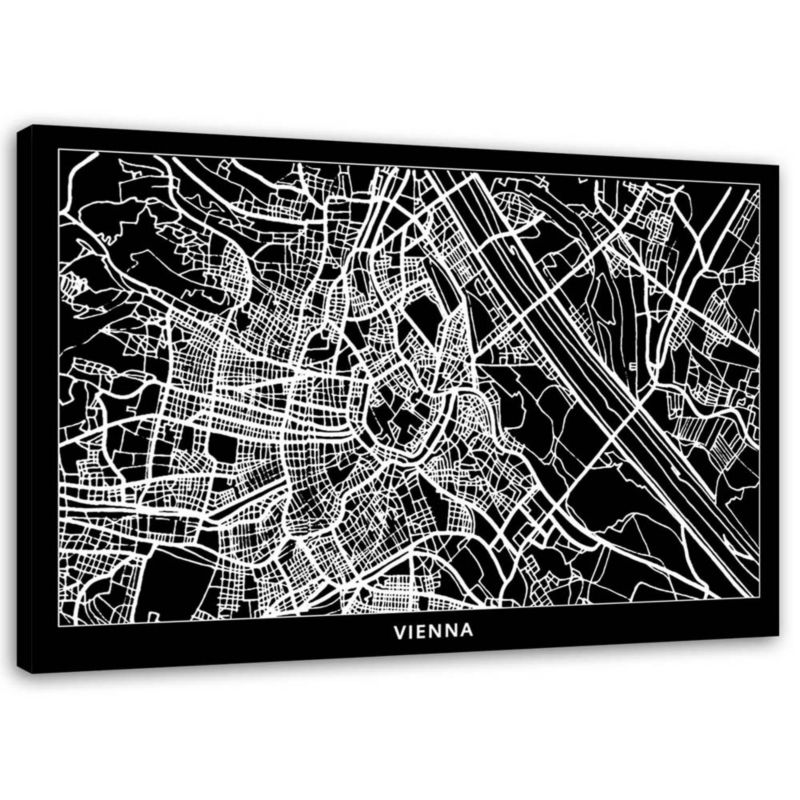 Obraz na płótnie Feeby Wiedeń - plan miasta 45x30cm 1szt