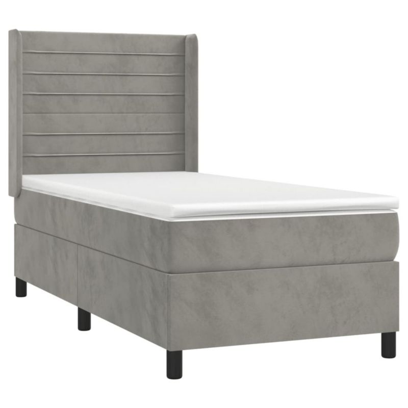Łóżko kontynentalne WaszeMeble 90x190 cm szare WM-3139595 1 szt.