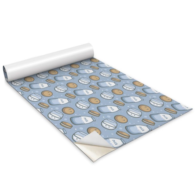 Okleina Na Szafki Kuchenne Wallfluent 100x50 cm Mleko i ciasteczko Okleina Do Mebli DIY 1 rol.
