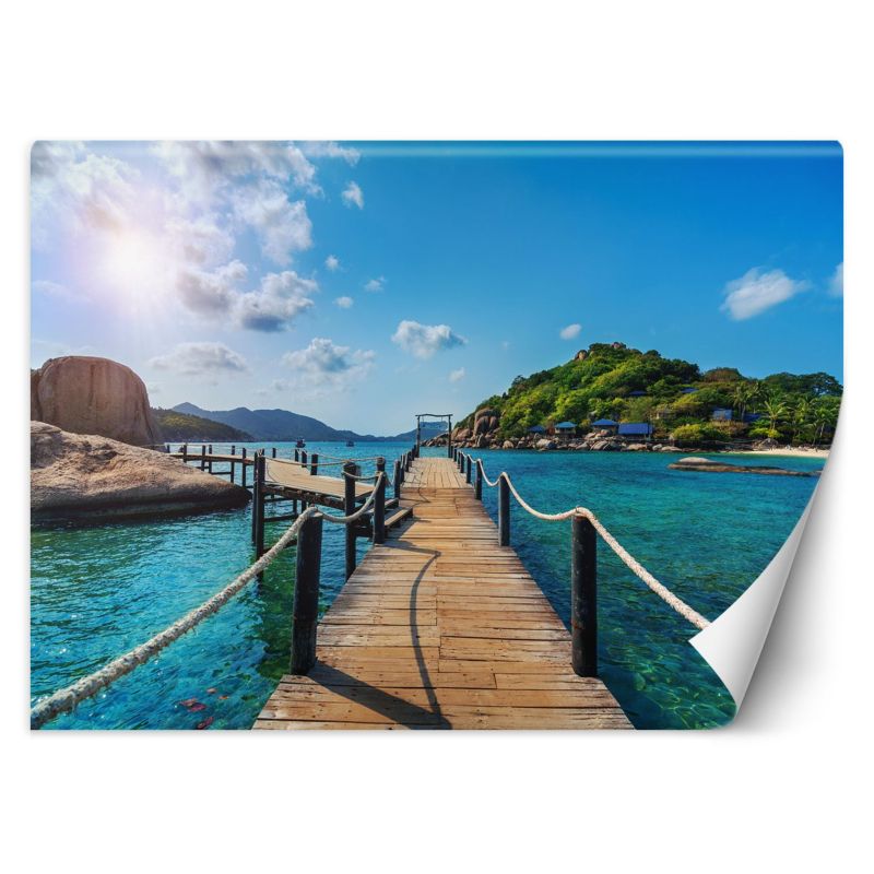 Fototapeta Feeby Rropikalna plaża wyspa palmy 200x140 1 szt