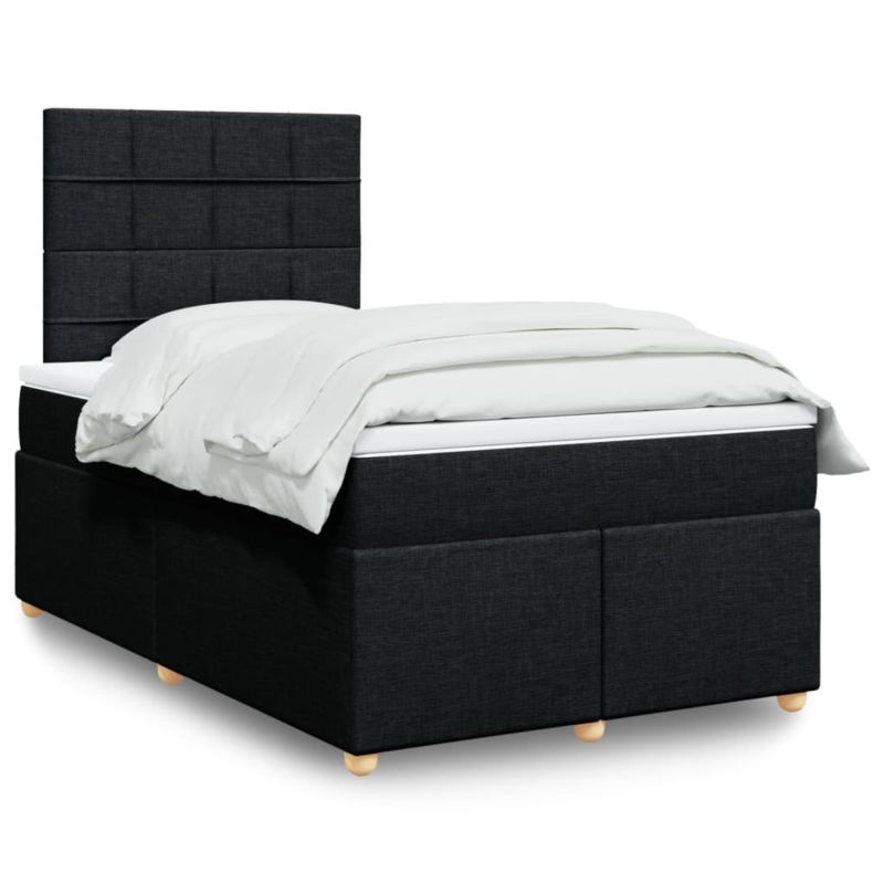 Łóżko z materacem WaszeMeble 120x200 cm Czarny tkanina z LED WM-3293549 1 szt.