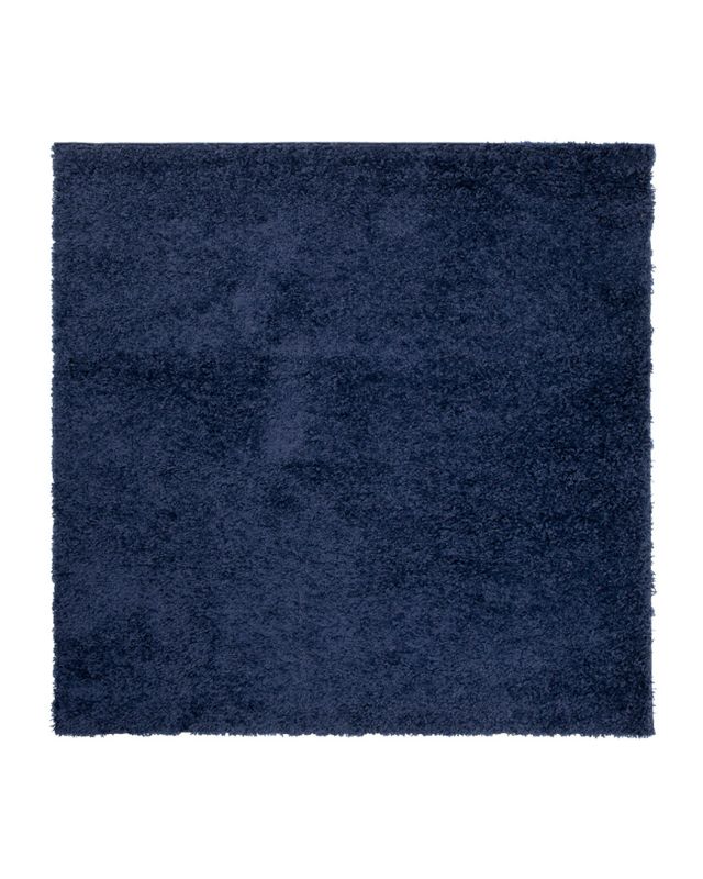 Dywan kwadratowy Shaggy 160x160cm Unito Blu Mazovia - puszysty, wysokie runo, granatowy, 1szt.