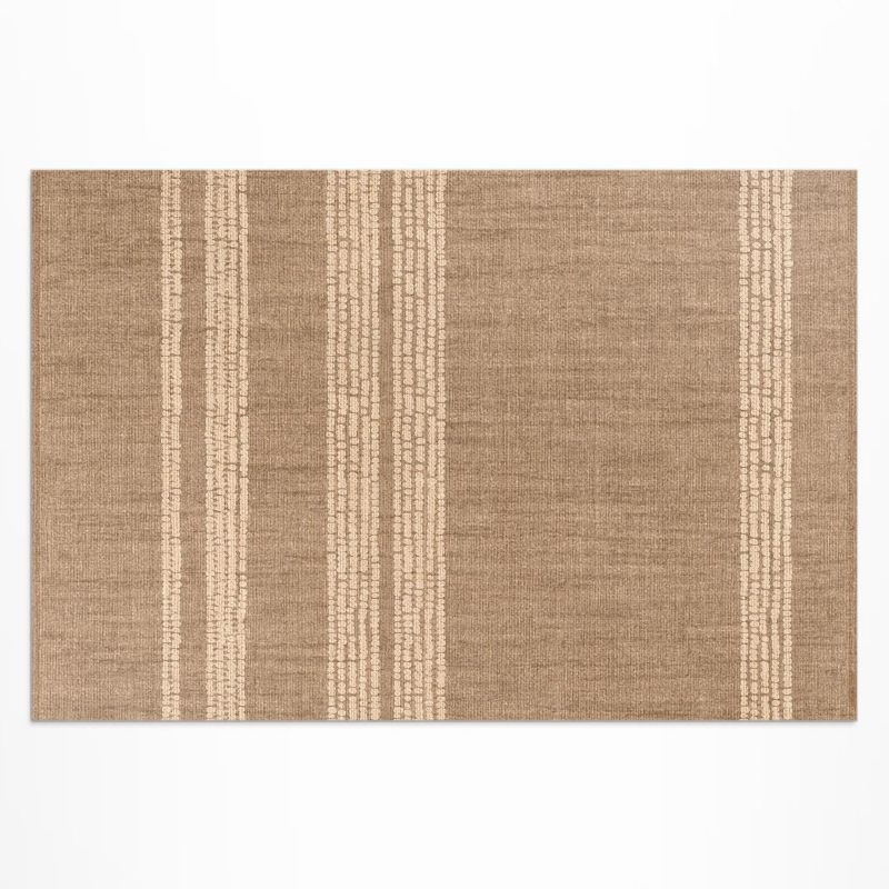 Balkonowy Dywan Winylowy UV Wallfluent 100x150 cm Beżowy w linie boho imitacja tkaniny 1 szt.