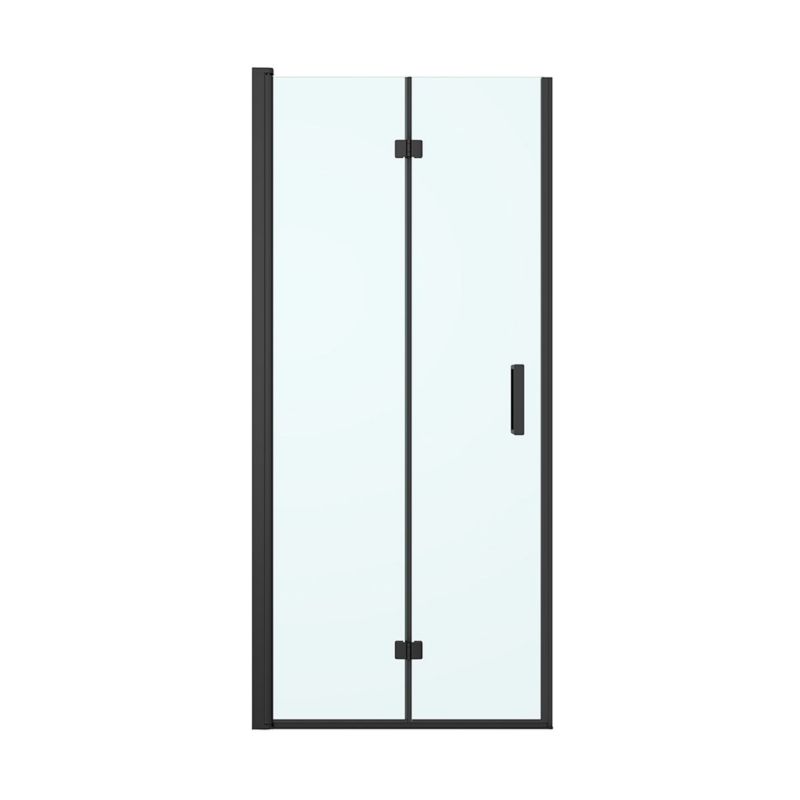 Drzwi prysznicowe Oltens składane Hallan 80 cm czarny mat szkło przezroczyste 1 szt.