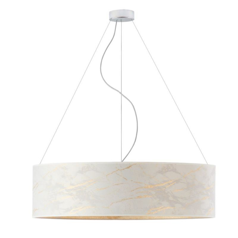 Lampa sufitowa Volta Light Factory żyrandol lampa wisząca z abażurem walec Biały marmur 80 cm BLUES 1szt.