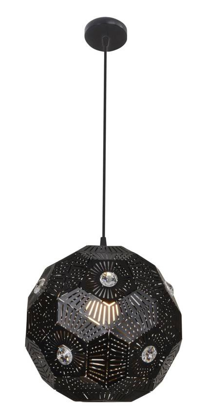Czarna lampa wisząca sufitowa z regulacją wysokości do salonu EUPHORIA metal