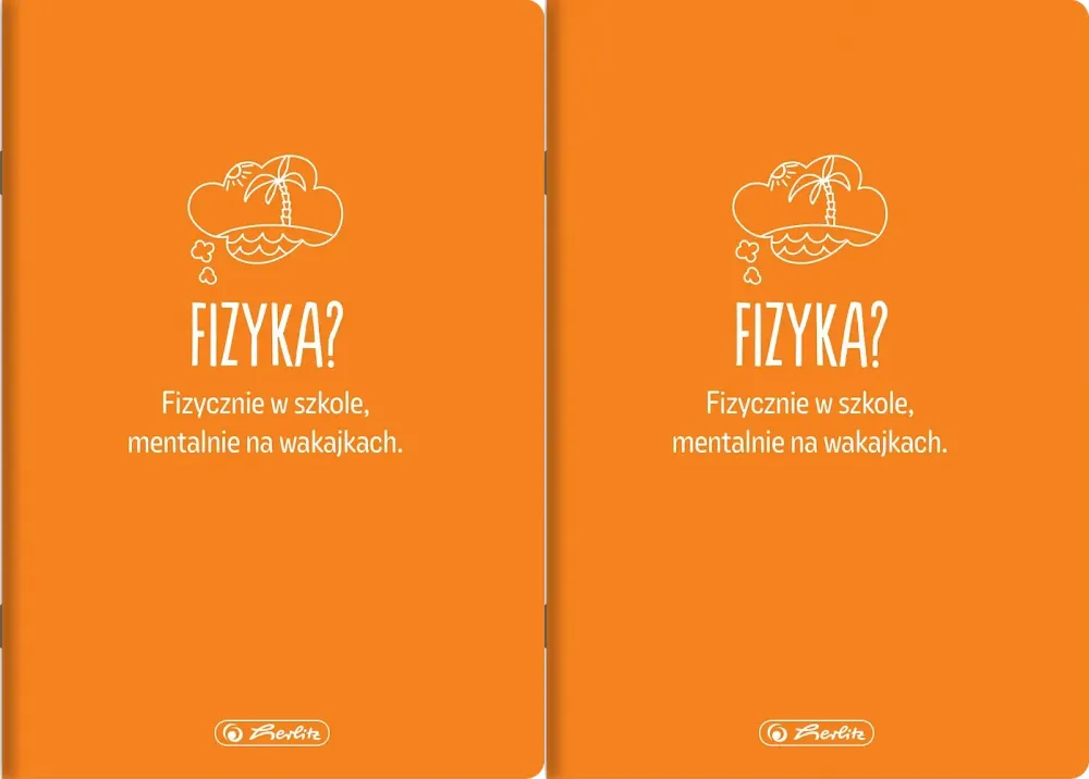 2x Zeszyt przedmiotowy w kratkę Herlitz Fizyka, A5, miękka oprawa, 60 kartek, pomarańczowy