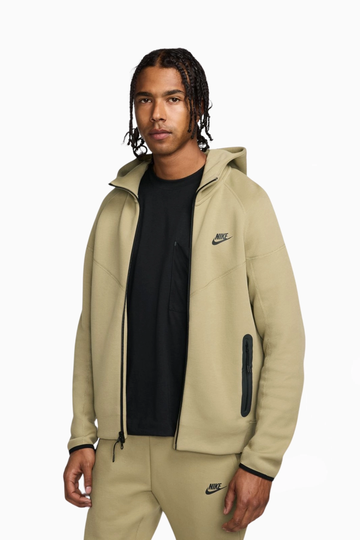 Bluza z kapturem Nike Sportswear Tech Fleece Windrunner - Beżowy