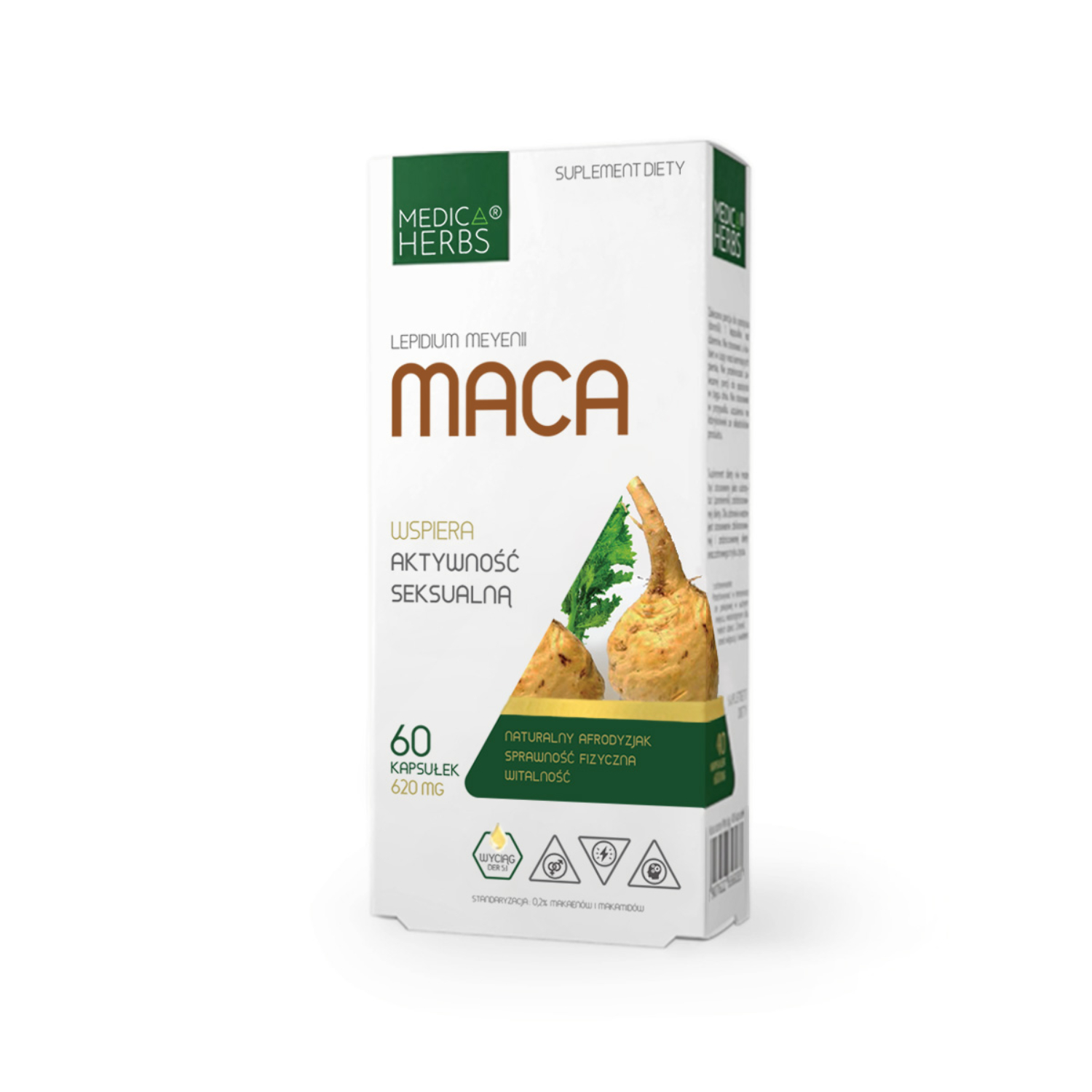 Medica herbs maca 620 mg, 60 kapsułek