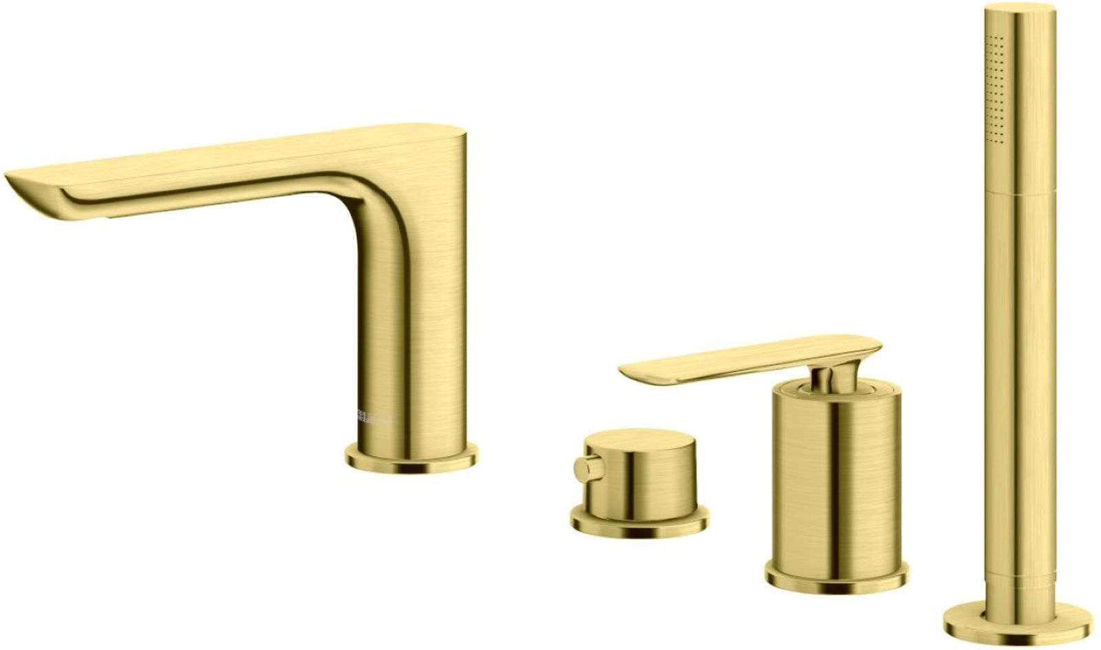 Kohlman Experience Brushed Gold bateria wannowo-prysznicowa 4-otworowa złoty szczotkowany QB244EGDB