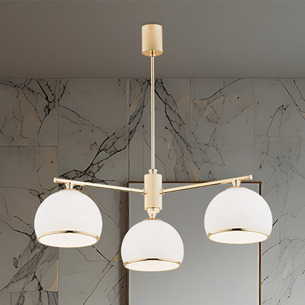 Argon Marbella lampa podsufitowa 3x15W opal mat/mosiądz 1488